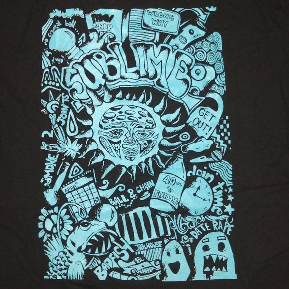 SUBLIME Retro Style Band Tee T-Shirt Wrong Way L - Picture 2 of 4